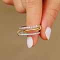 925 Sterling Silver Simple Fashion Multi-Layer Round Zircon Ring  High Quality Fine Jewelry