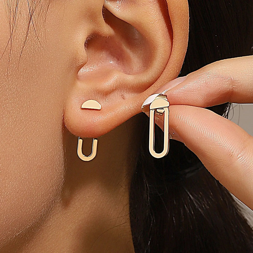 Retro Minimalist Geometric Stud Earrings