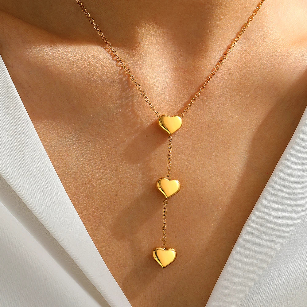 Necklaces Small Fresh Fringe Heart Pendant