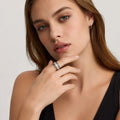 Black And White Ring,Europe Style Glam Fine Jewerly In 925 Sterling Silver