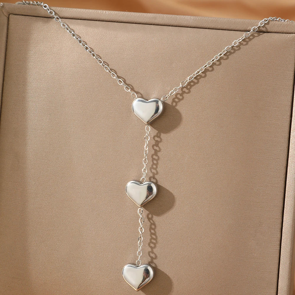 Necklaces Small Fresh Fringe Heart Pendant
