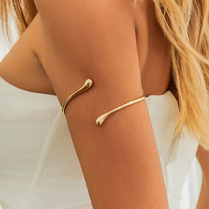 Ingemark Simple Vintage Water Drop Open Cuff Bangles