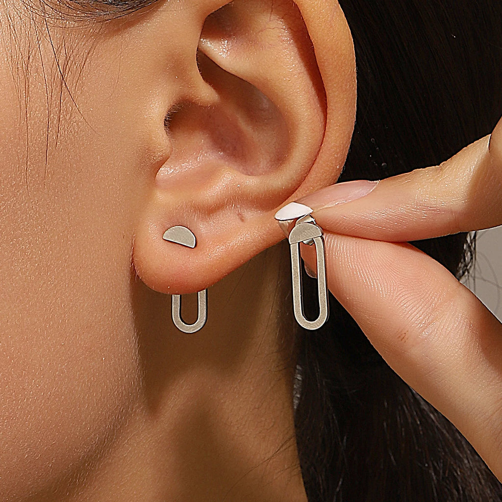 Retro Minimalist Geometric Stud Earrings