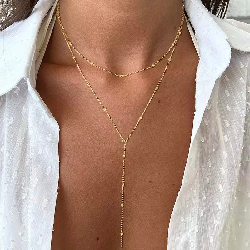 Dainty Long Necklace Laryered