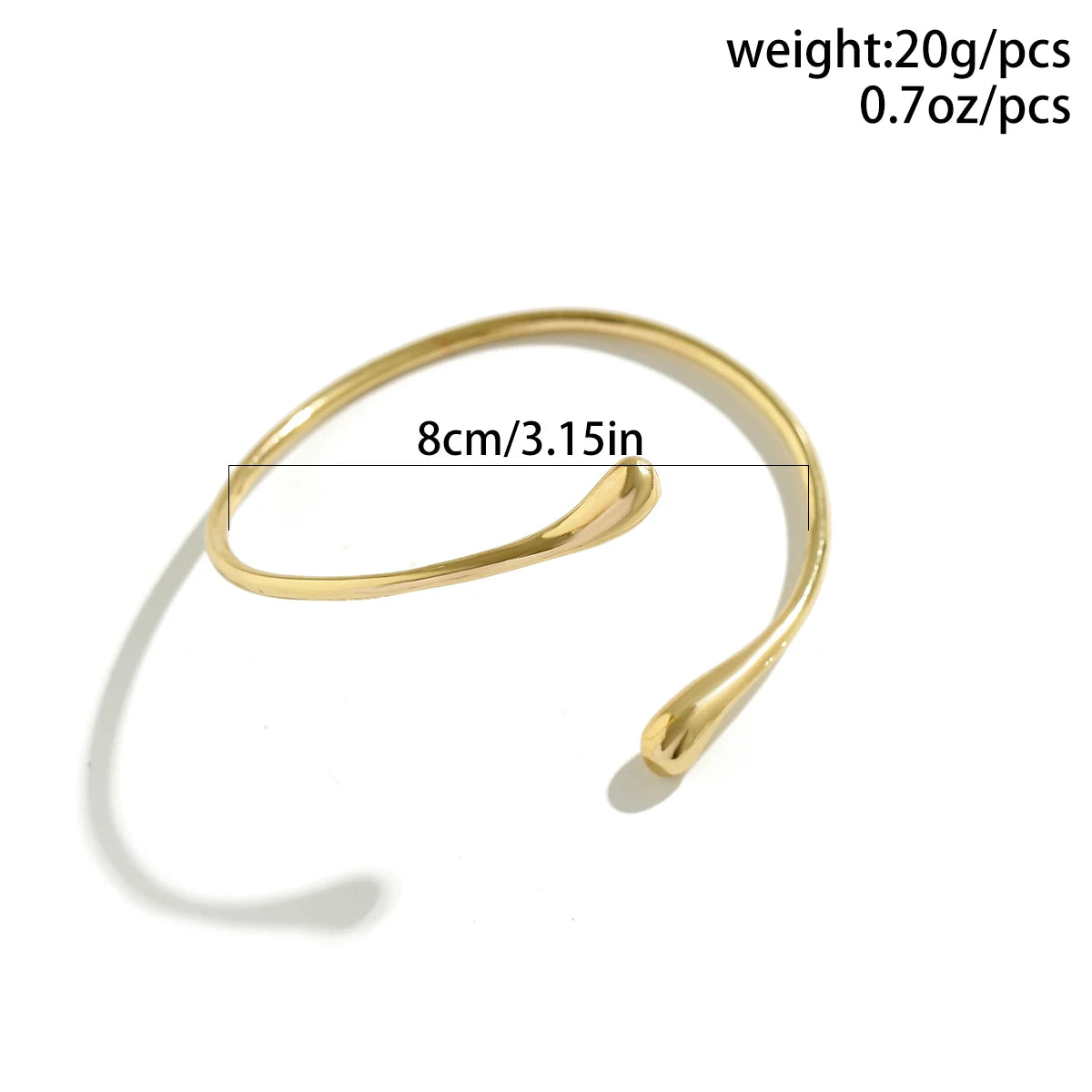 Ingemark Simple Vintage Water Drop Open Cuff Bangles