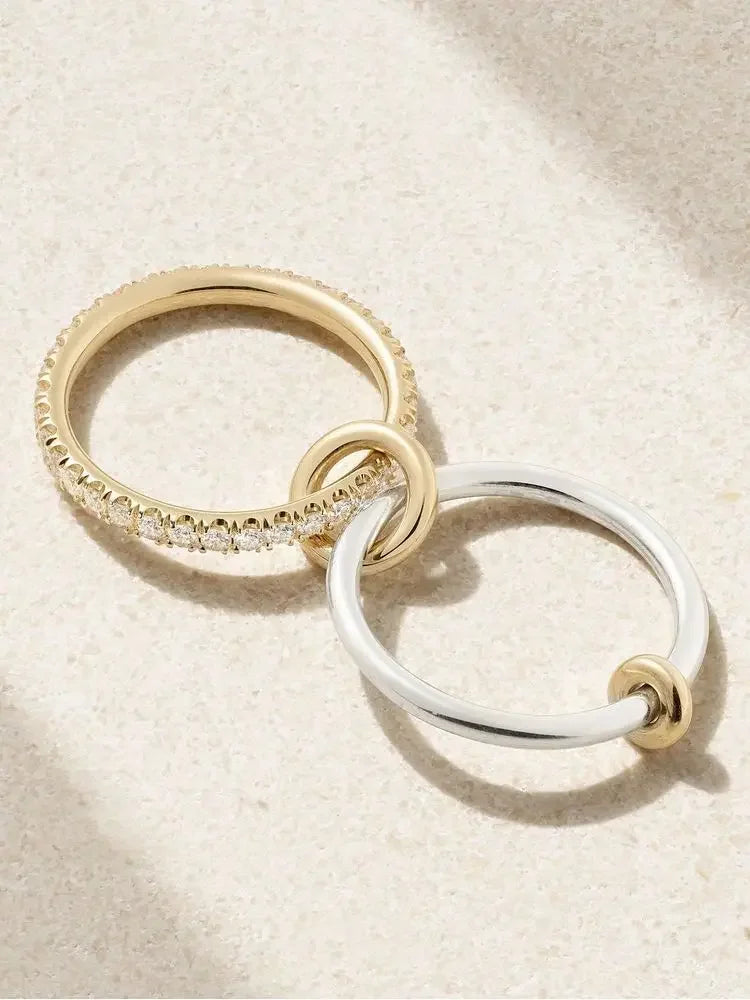925 Sterling Silver Simple Fashion Multi-Layer Round Zircon Ring  High Quality Fine Jewelry