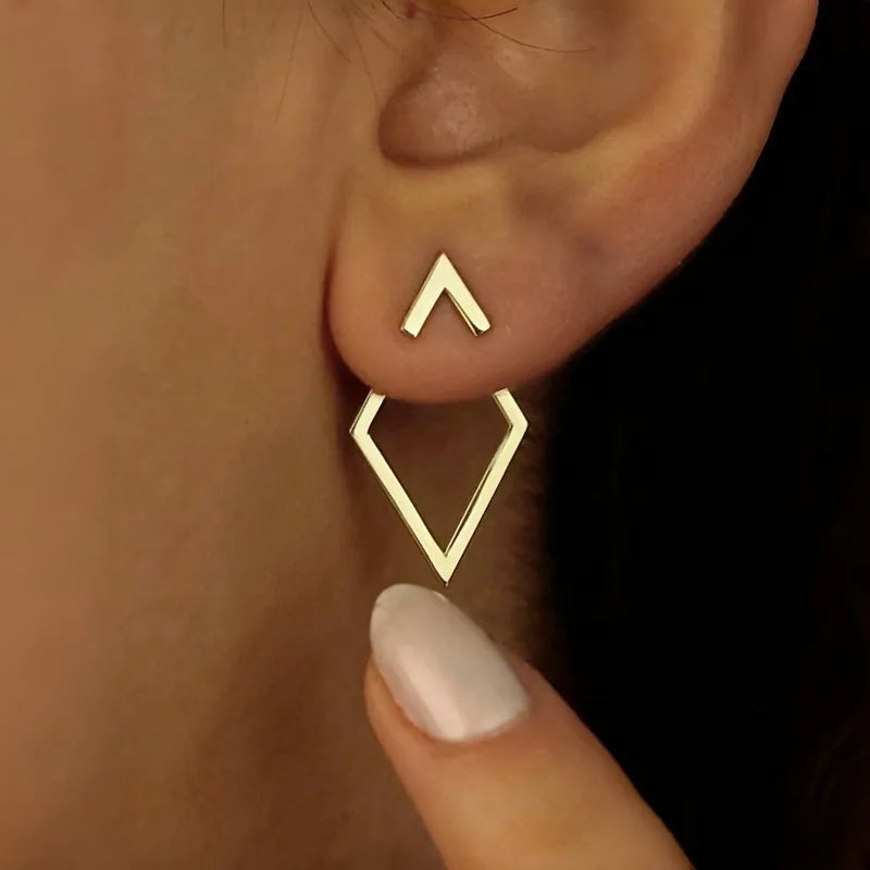 Retro Minimalist Geometric Stud Earrings
