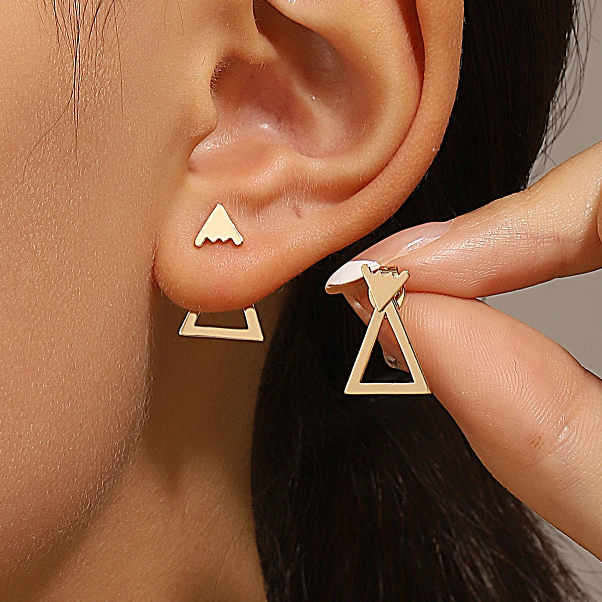 Retro Minimalist Geometric Stud Earrings