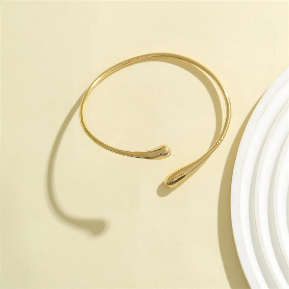 Ingemark Simple Vintage Water Drop Open Cuff Bangles