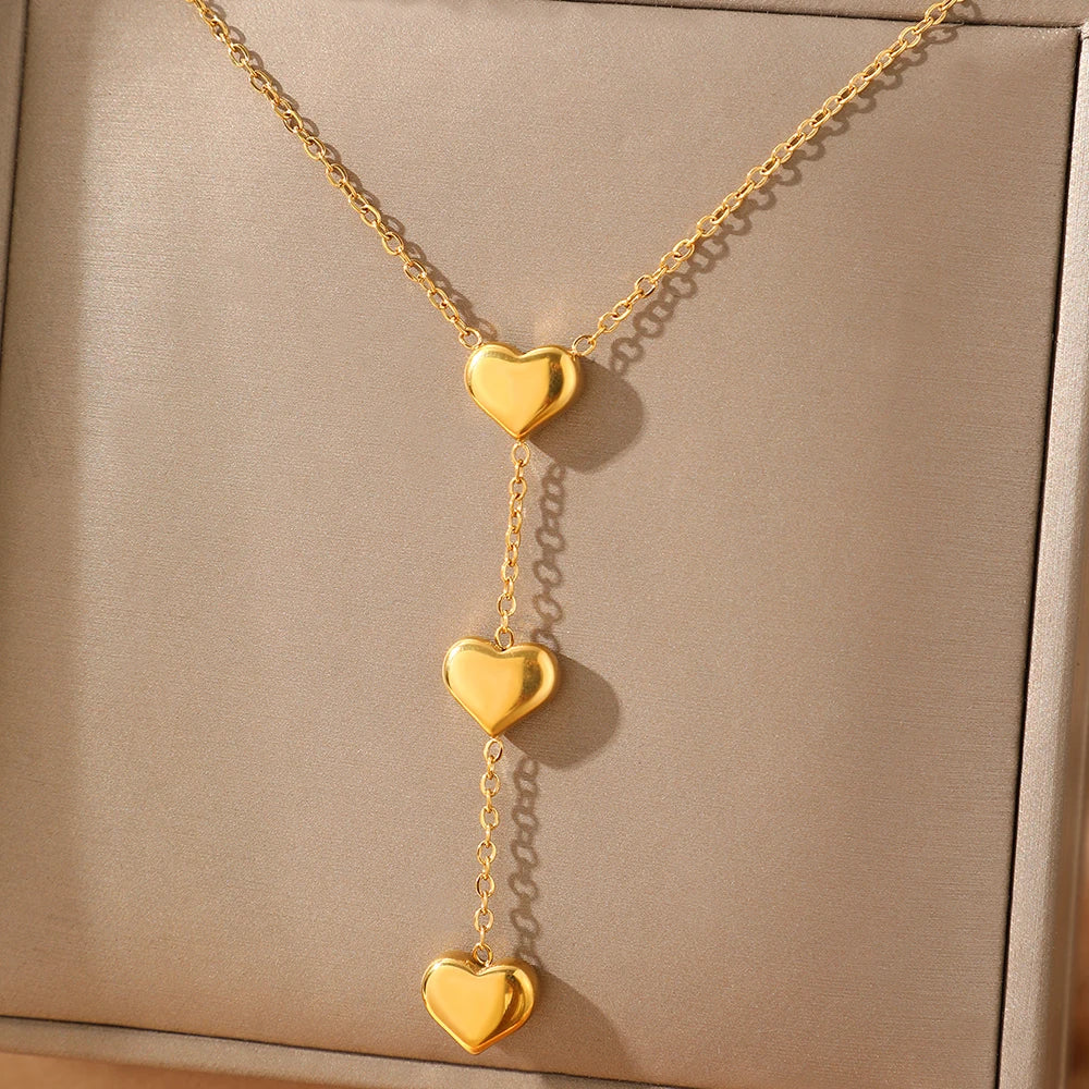 Necklaces Small Fresh Fringe Heart Pendant